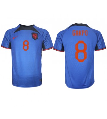 Nederländerna Cody Gakpo #8 Bortatröja VM 2022 Kortärmad